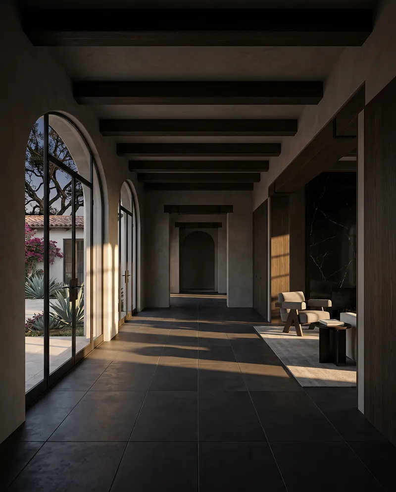 Architectural blueprint and craftsmanship details