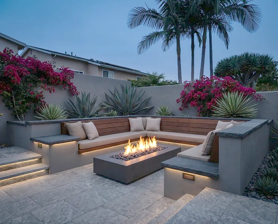 Fire pit construction in San Diego by Shiro Builders Group