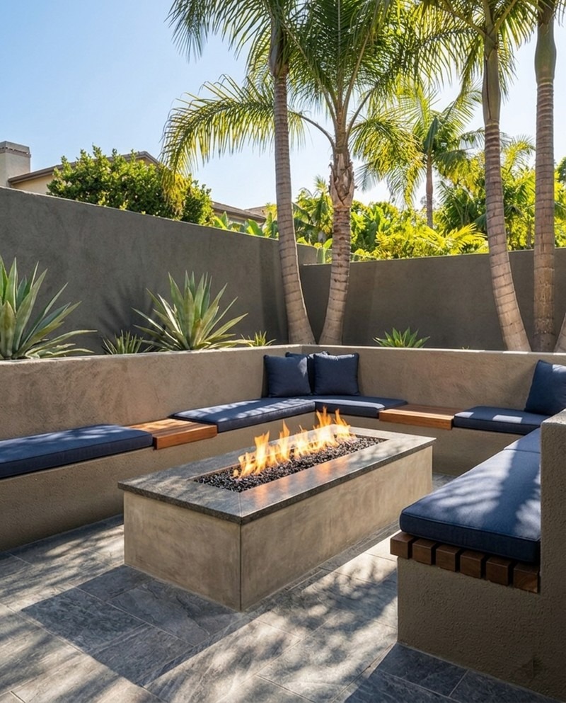 Fire pit construction in San Diego by Shiro Builders Group