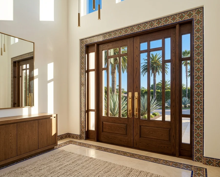 Architectural blueprint and craftsmanship details