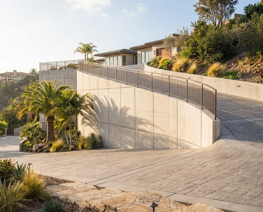 Poured Concrete Retaining Walls