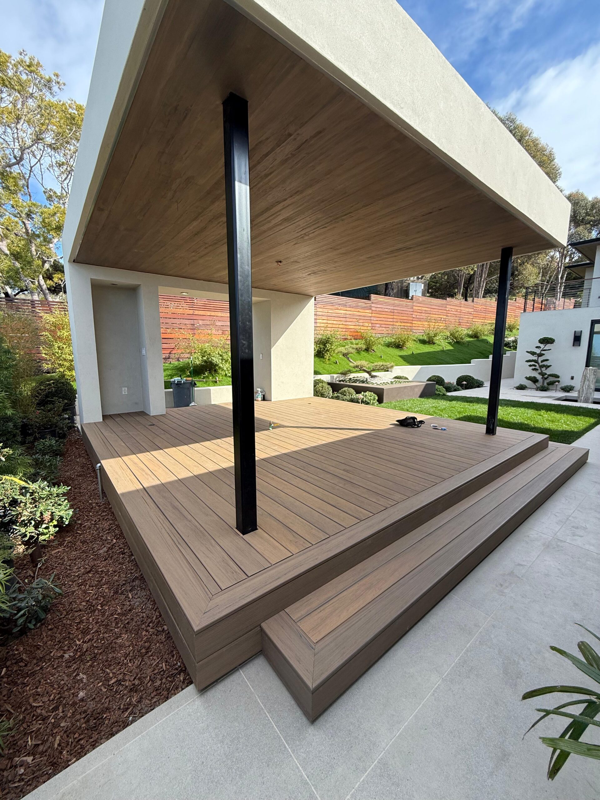 Custom covered patio installation in San Diego