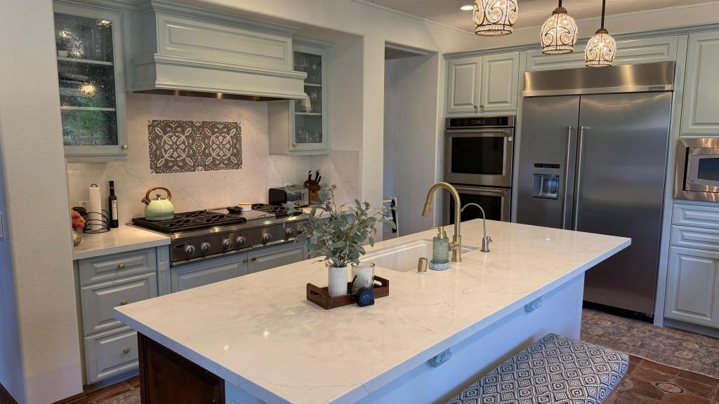 Flawless flooring transitions in a remodeled space