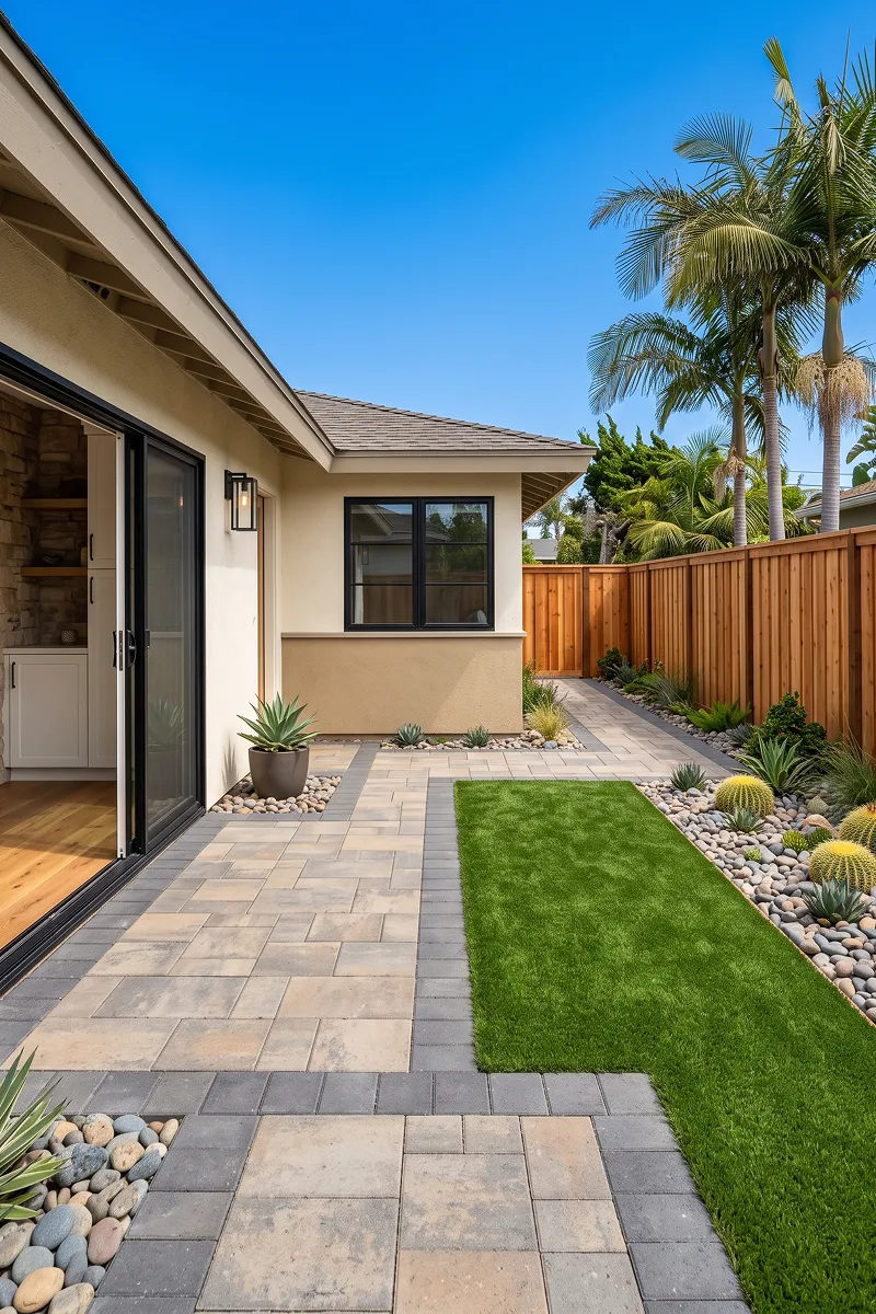 Hardscape, landscaping, and outdoor pathways for a San Diego home