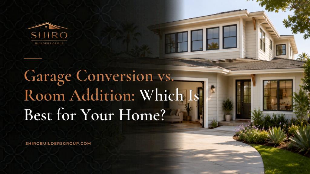 Modern San Diego home illustrating a garage conversion vs. room addition for homeowners considering extra living space