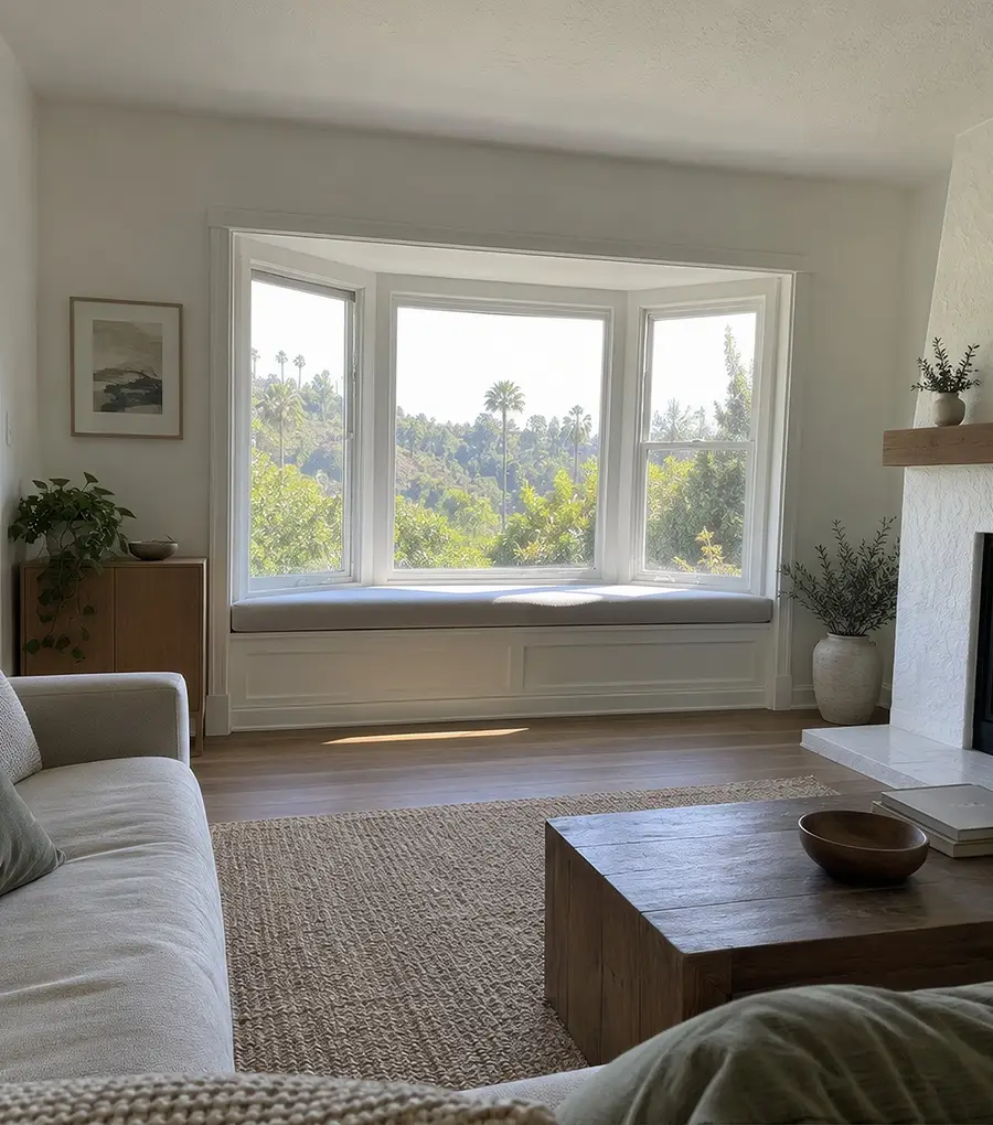 Bay and picture window installation in a San Diego home by Shiro Builders Group
