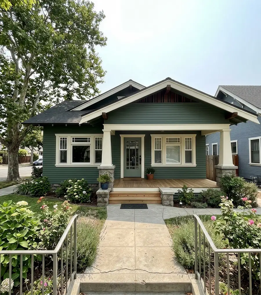 Wood siding and trim painting on a San Diego home by Shiro Builders Group