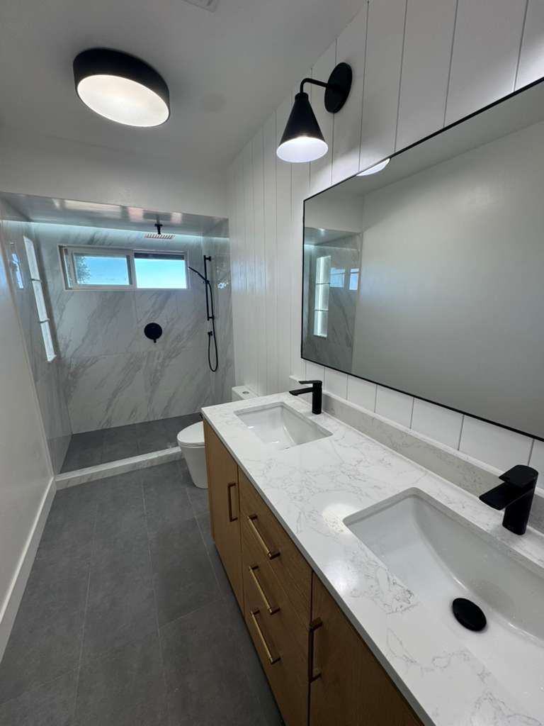 Warm Oak, Cool Marble: A Designer Bath Renovation in San Diego